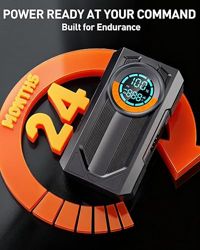 Miniatura 7 de Arrancador de salto, caja de salto portátil, paquete de batería de arranque de automóvil, batería de 12 V para automóvil con estuche de transporte