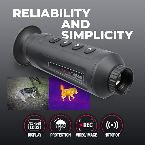Vista 19 de AGM Global Vision Taipan Thermal Imaging Monocular for Hunting 12μm Sensor, Hot Spot Tracking, 8× Digital Zoom, Video Recording, WiFi, IP67