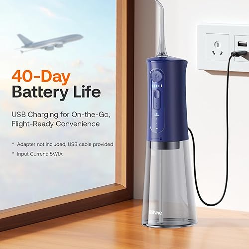 Miniatura 6 de Bitvae - Irrigador dental inalámbrico, limpiador de dientes con hilo dental, portátil, con depósito de agua de 300 ml/10 oz, púas de limpieza dental