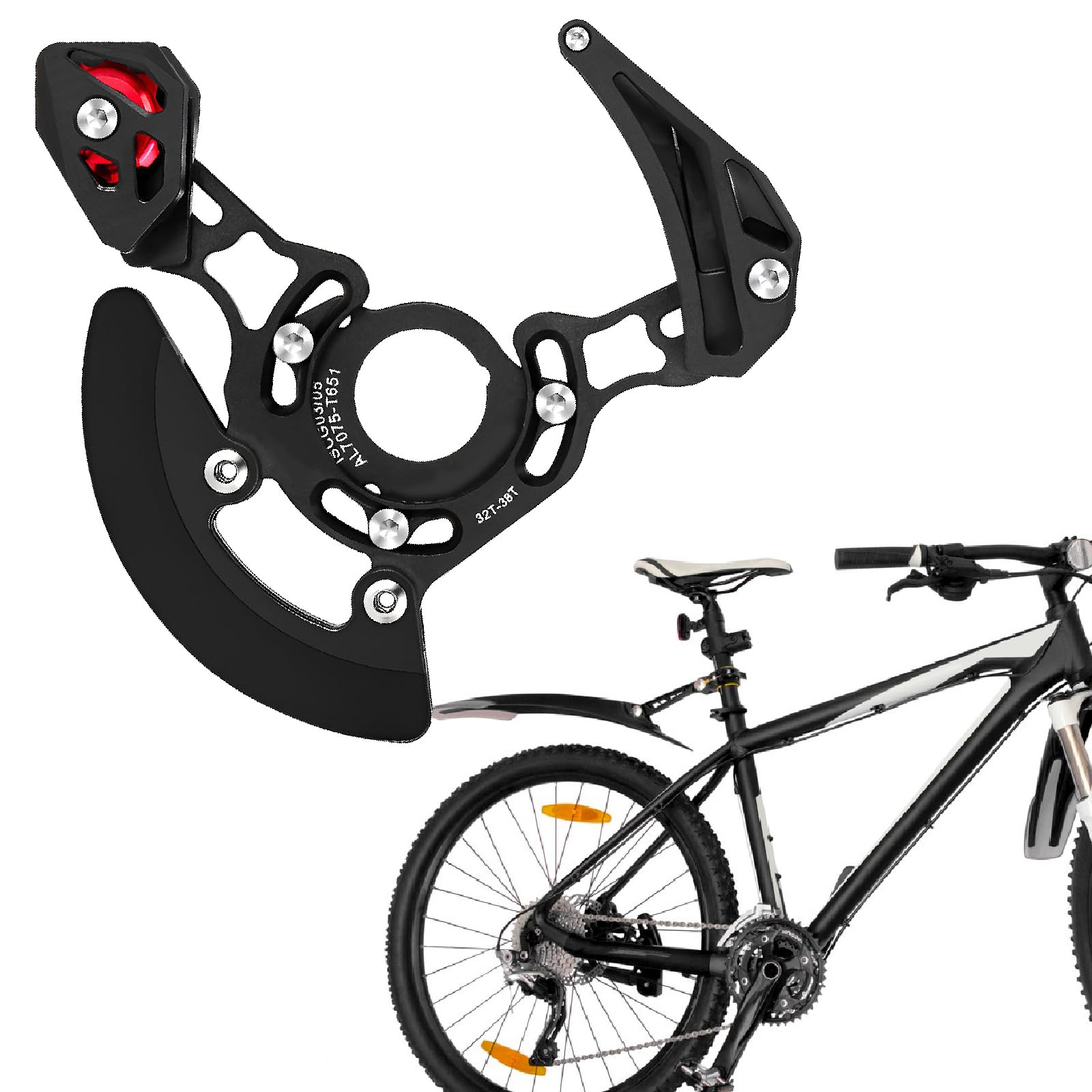 JOJOCY Bike Chain Guide 32-38T MTB Bicycle Chain Protector High-Strength Aluminium Alloy Bicycle Chain Protector for Most Mountain Bike Road Bikes - Image 2
