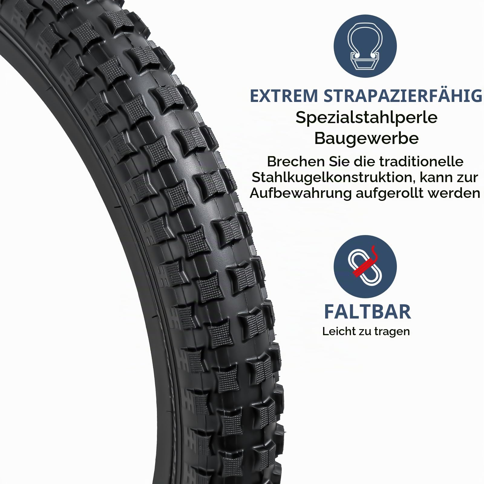 YunSCM 2Pcs Faltbare 20 Zoll Reifen 20X2.35 Mantel 58-406 und 2Pcs 20'' Schlauch AV32mm Ventil kompatibel Rennräder, Citybikes 20X2.30 20X2.35 20X2.40 Fahrradreifen und Schlauch