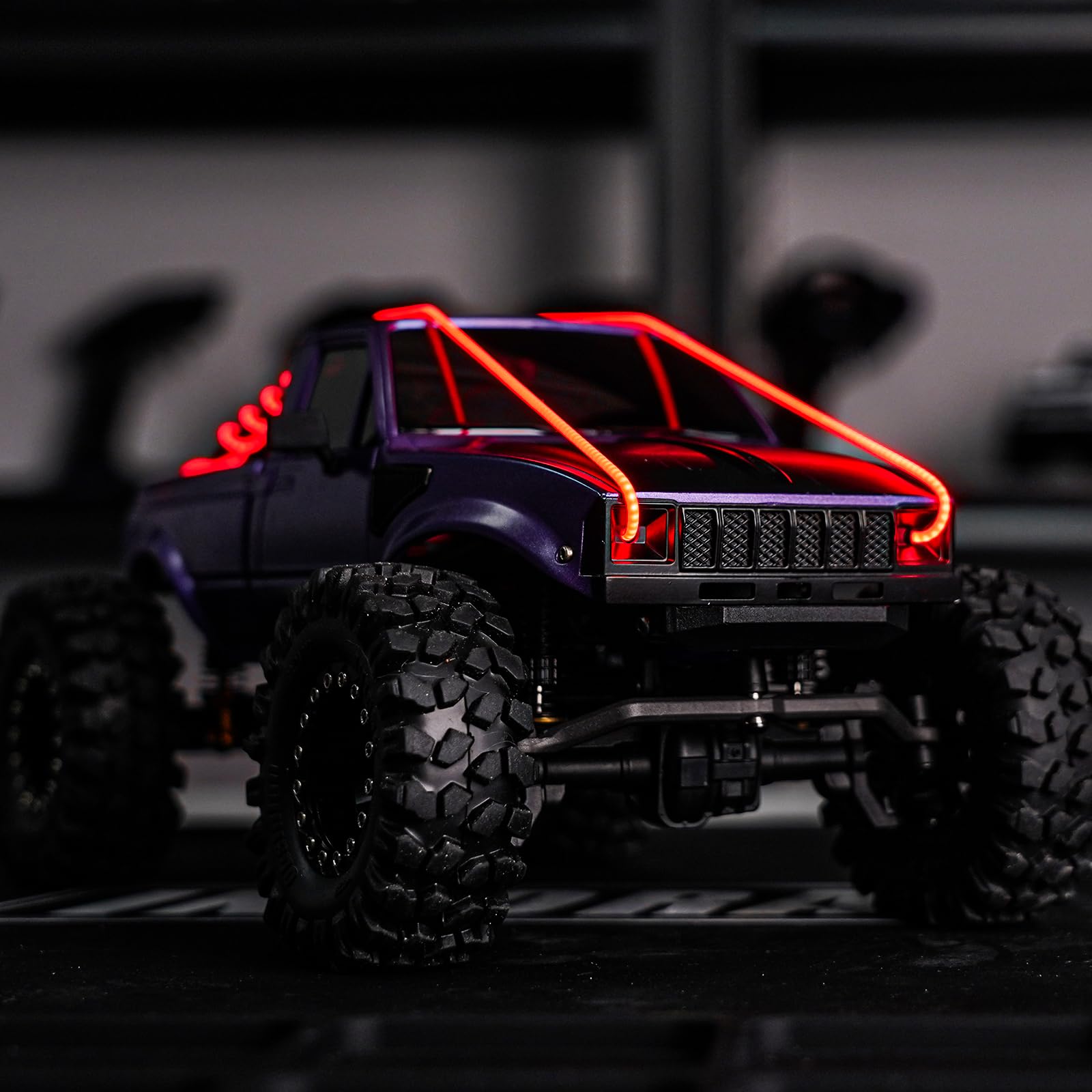 INJORA RC LED Strip Lights Flexible Cuttable for TRX4M SCX24 1/24 1/18 Crawlers, Red, 550mm x 2mm - Image 7