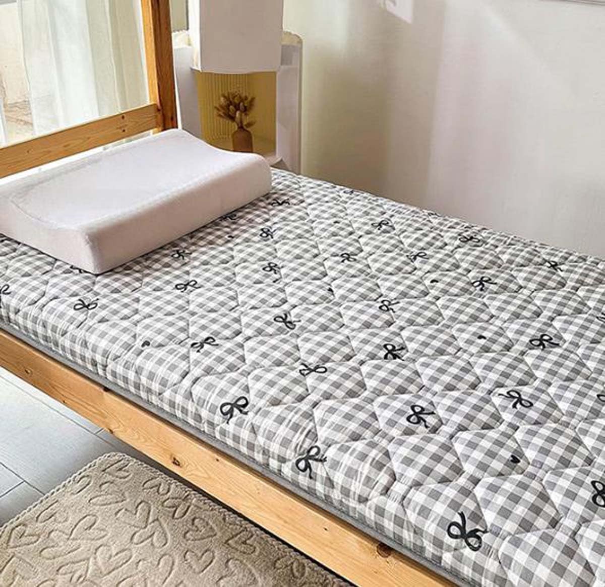 Danchen Japanische Futonmatratze, weiche Tatami-Bodenmatte für Erwachsene, tragbares faltbares Kissen für Camping und Auto, Gästematratze im Schlafsaal (90 x 200 cm, H)