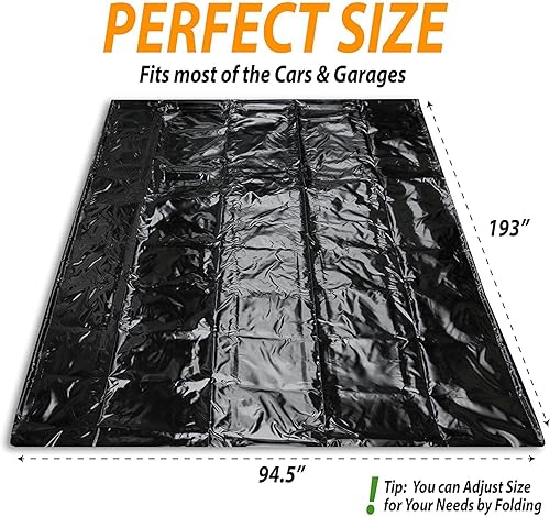 Miniatura 2 de ZONETECH Tapete de contención para nieve, barro, agua y garaje de hielo, color negro de alta calidad, resistente, protector de suelo para todas las