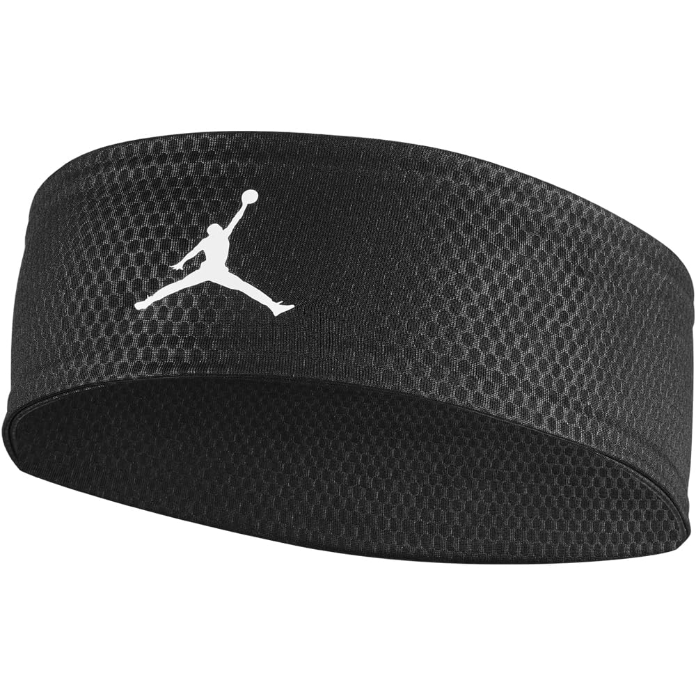Nike Jordan Dri-FIT Sport Headband – Lightweight Basketball Headband – Sweat-Absorbing Performance Headband, Black/White, One Size