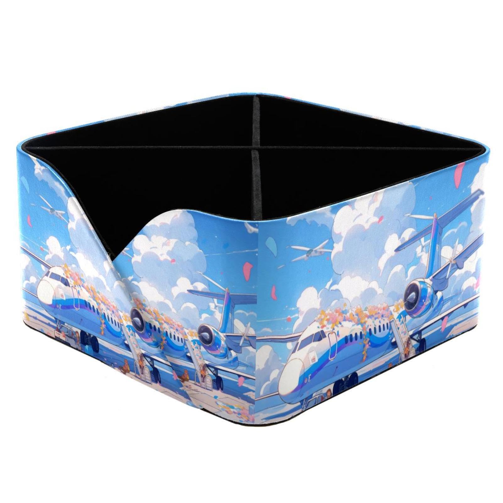 Porte-stylo rectangulaire motif avion pour ranger vos fournitures artistiques à la maison