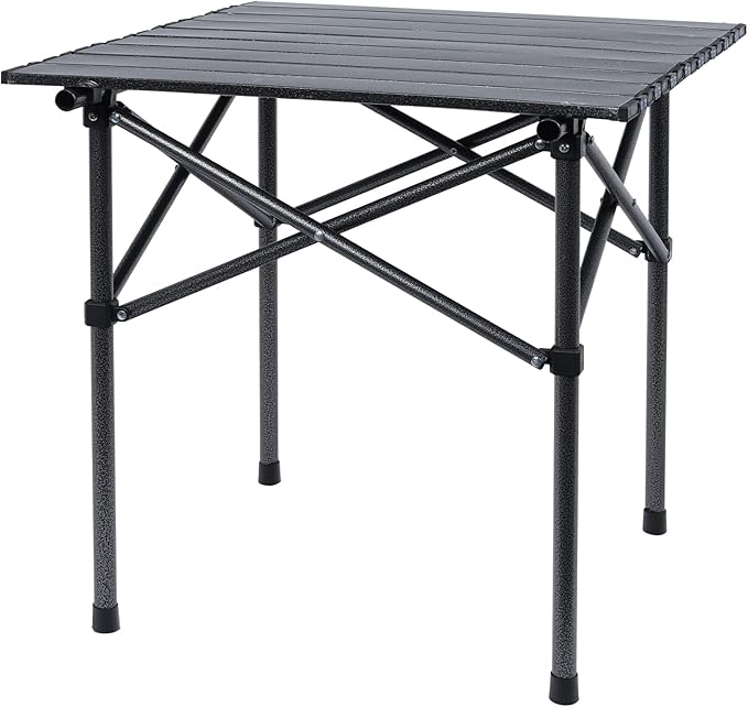 Outplea Small Foldable Camping Table, 20"X20.9" Portable Metal Folding