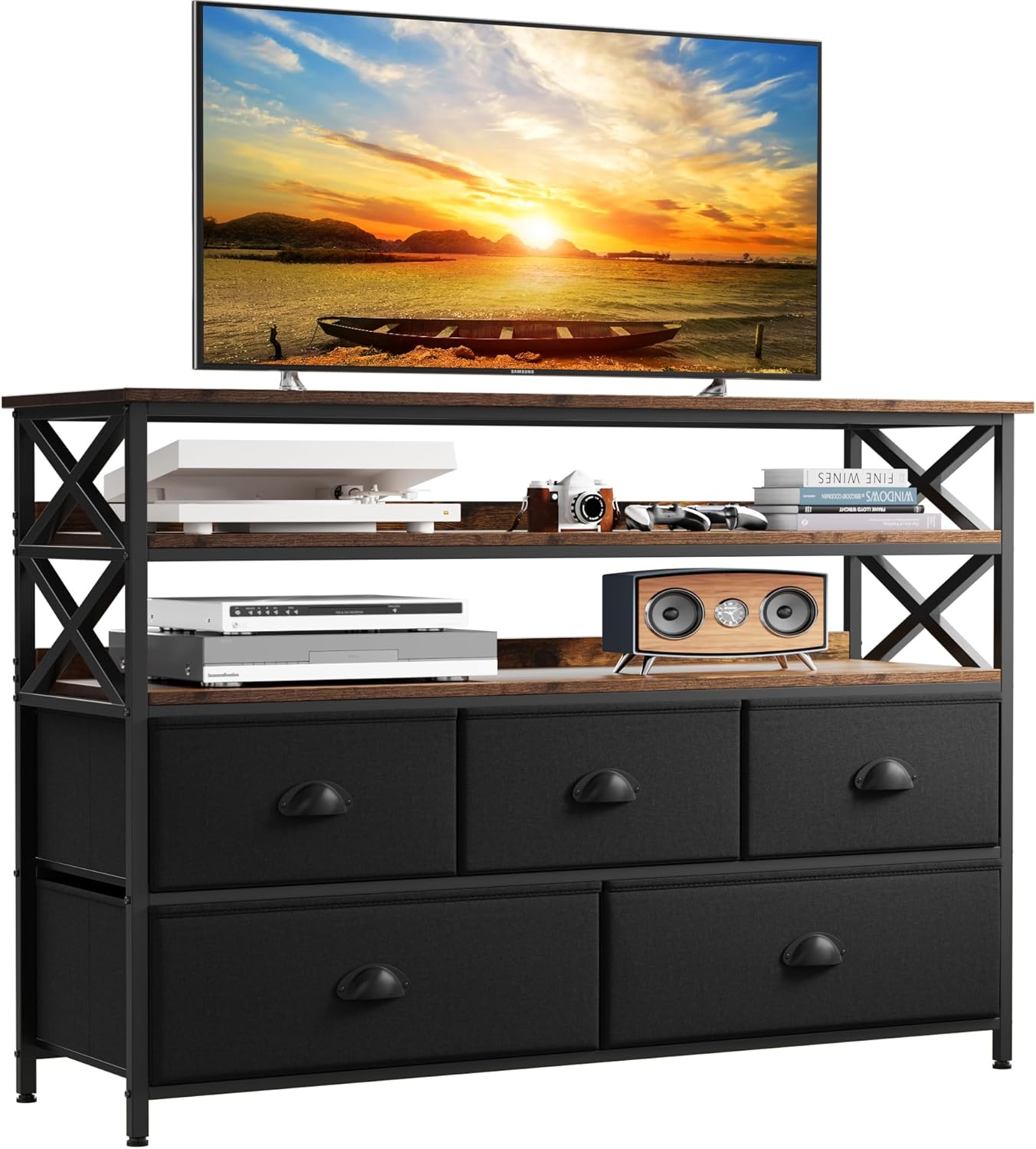 EnHomee Dresser TV Stand up to 55 Inch for Bedroom