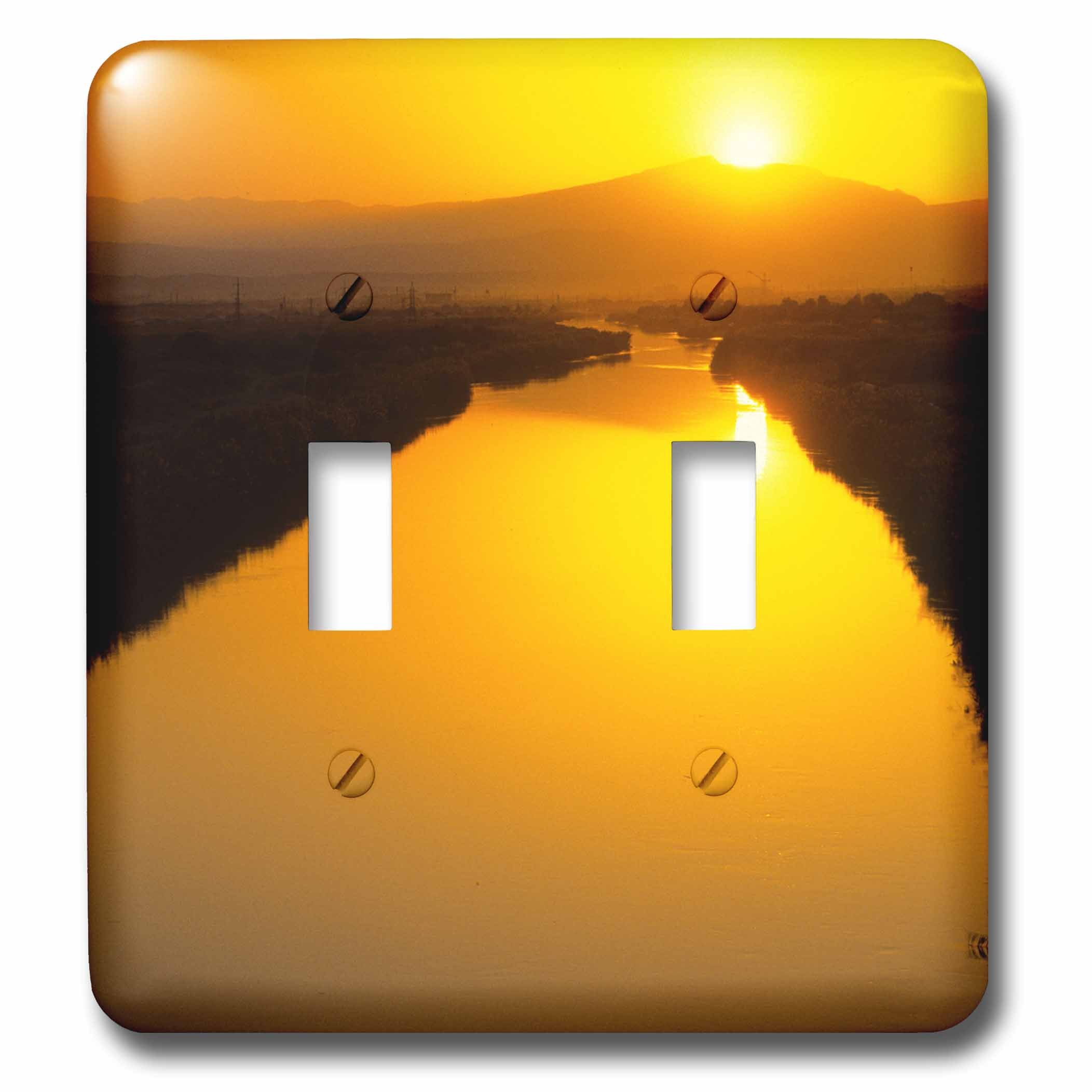 Canal d'irrigation coucher du soleil Turkmenistan interrupteur de d&eacute;coration par Ellen Clark