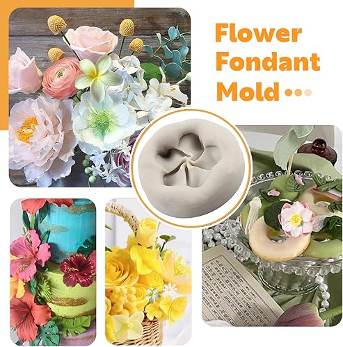 Miniatura 3 de Frangipani - Molde de silicona floral de plumeria, moldes de fondant de flores de hibisco para decoración de pasteles, decoración de cupcakes,