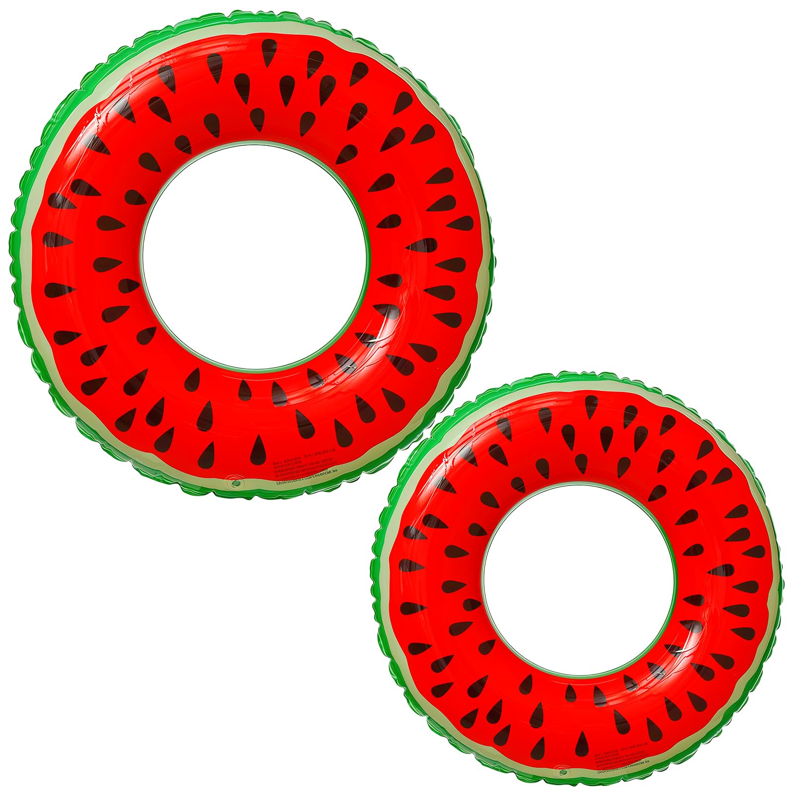 2Pack Watermelon Inflatable Swim Rings 70 cm and 90 cm, PVC Pool Floats for Kids and Adults, Pool Inflatable Swimming Rings for Pool, Beach and Summer Holiday Water Fun Party — image 1