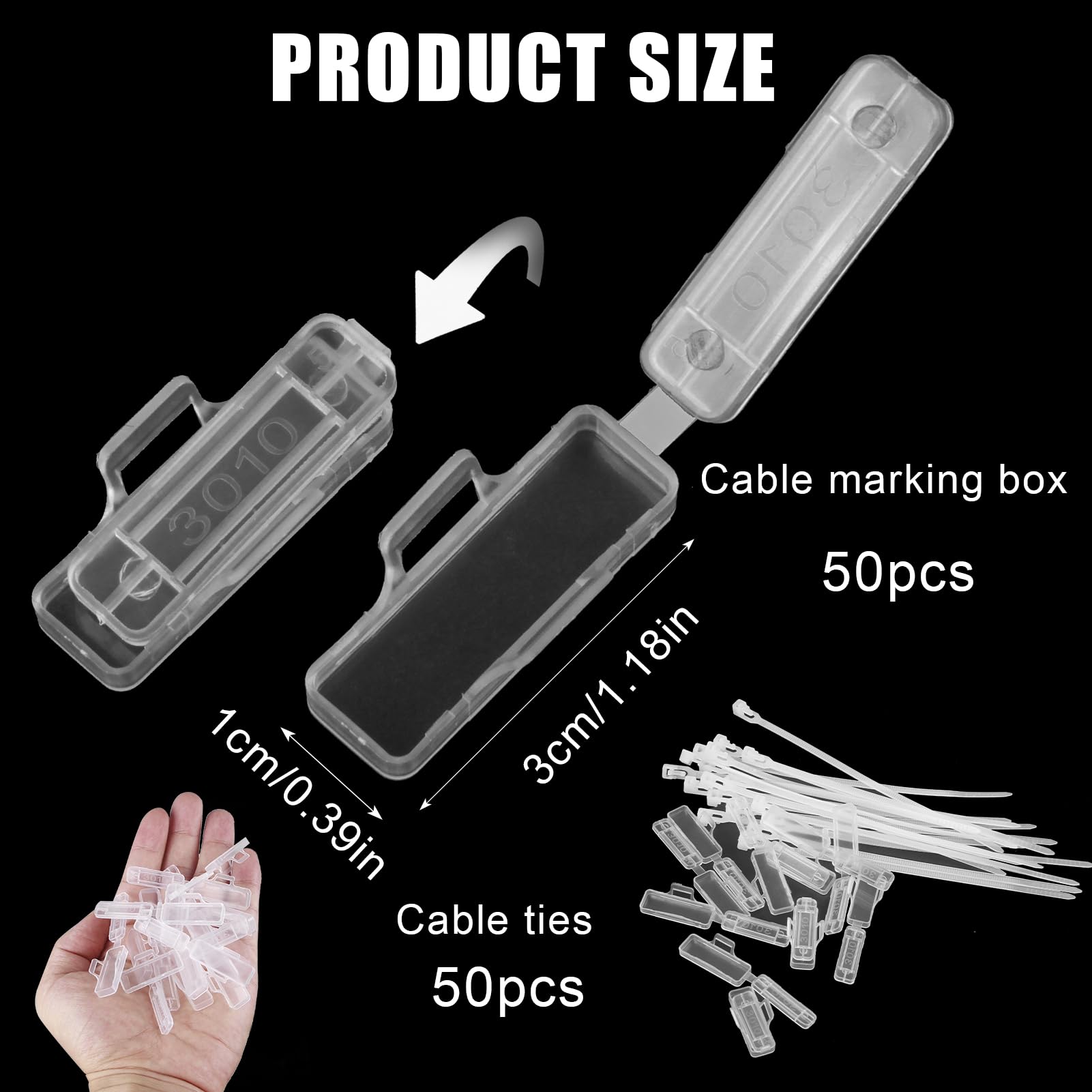 Etichette Trasparenti Per Cavi Riutilizzabili - Set Da 50, Impermeabili, In Nylon, 10x30 Mm, Per Organizzare Cavi In Casa E Ufficio