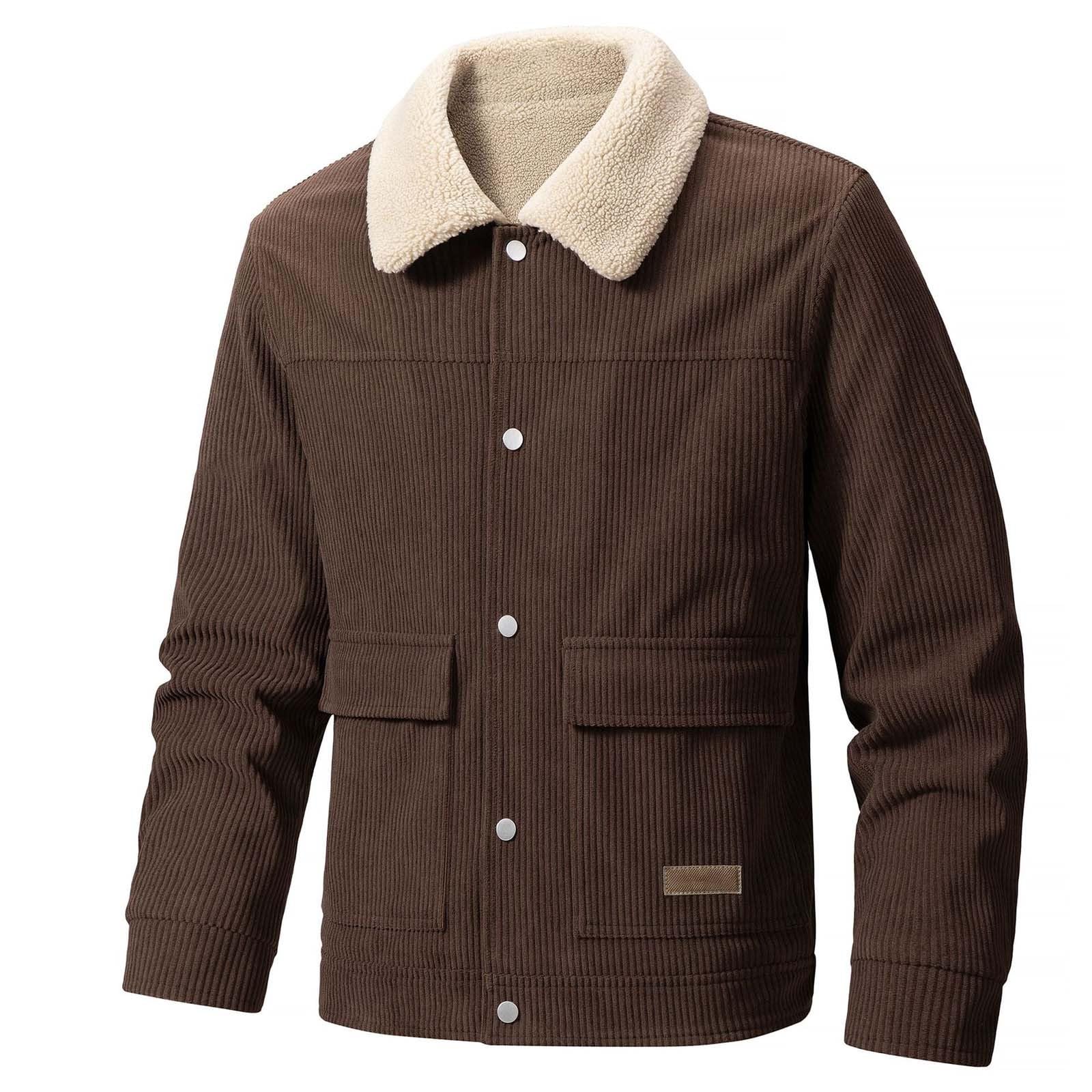 Giacca Running Uomo Chic Ed Elegante- Giacca Calda Uomo Confortevole Invernale Per In Velluto A Costellato Versatile Casual Foderata In Pile Spensa 2026