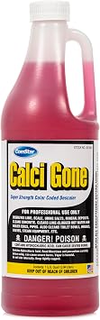 Calci Gone, 1 Quart, Super Strength Industrial Descaler, Color Coded Cleaning Solution for Fast Lime & Scale Removal, Dissolves Mineral Deposits, Cleans Rust & Concrete 30-364