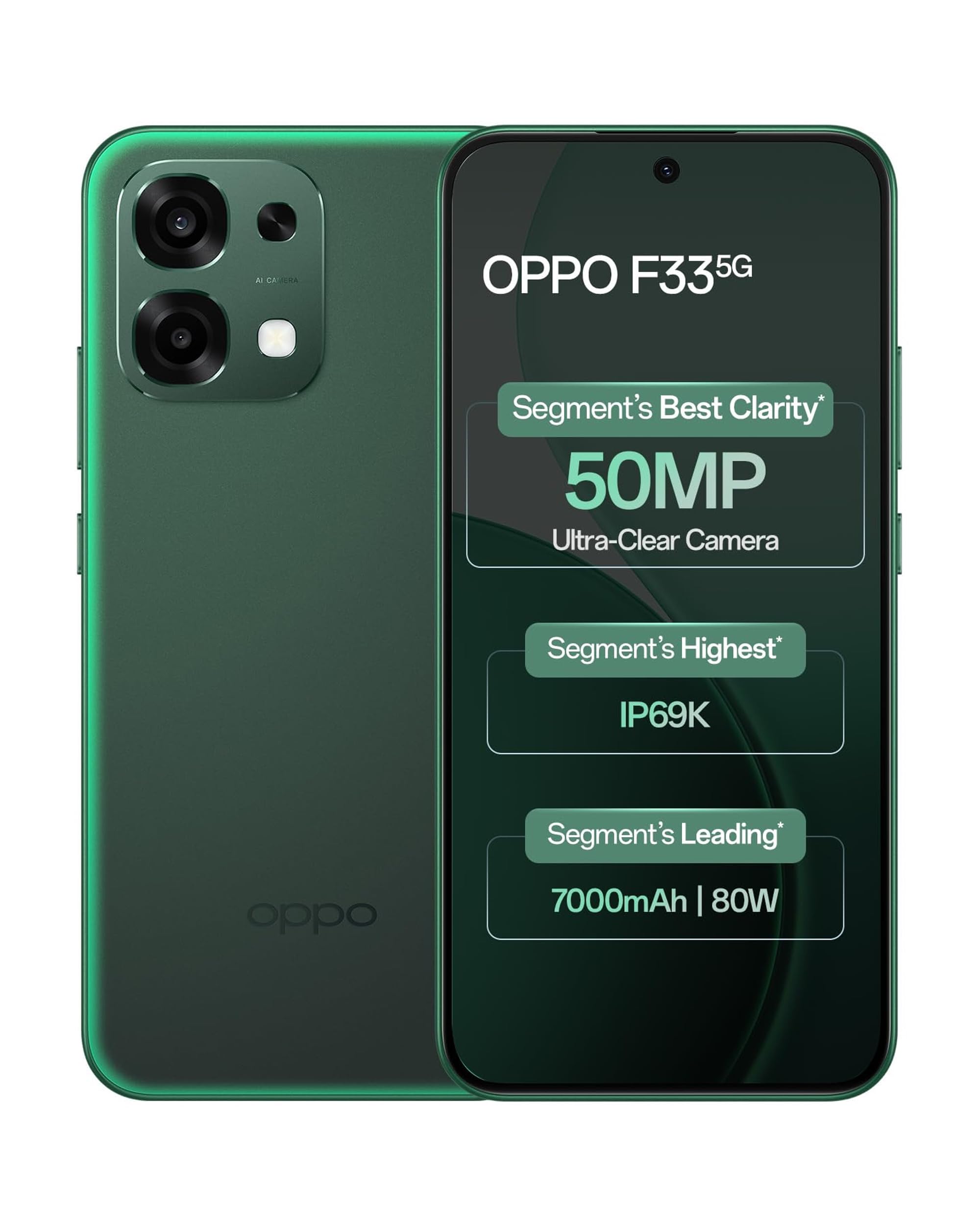OPPO F33 5G Smartphone (6GB RAM, 128GB Storage, Forest Green) |50MP AI Camera |7000mAh Long Battery |80W Fast Charging-with No Cost EMI/Bank Offers-image-14