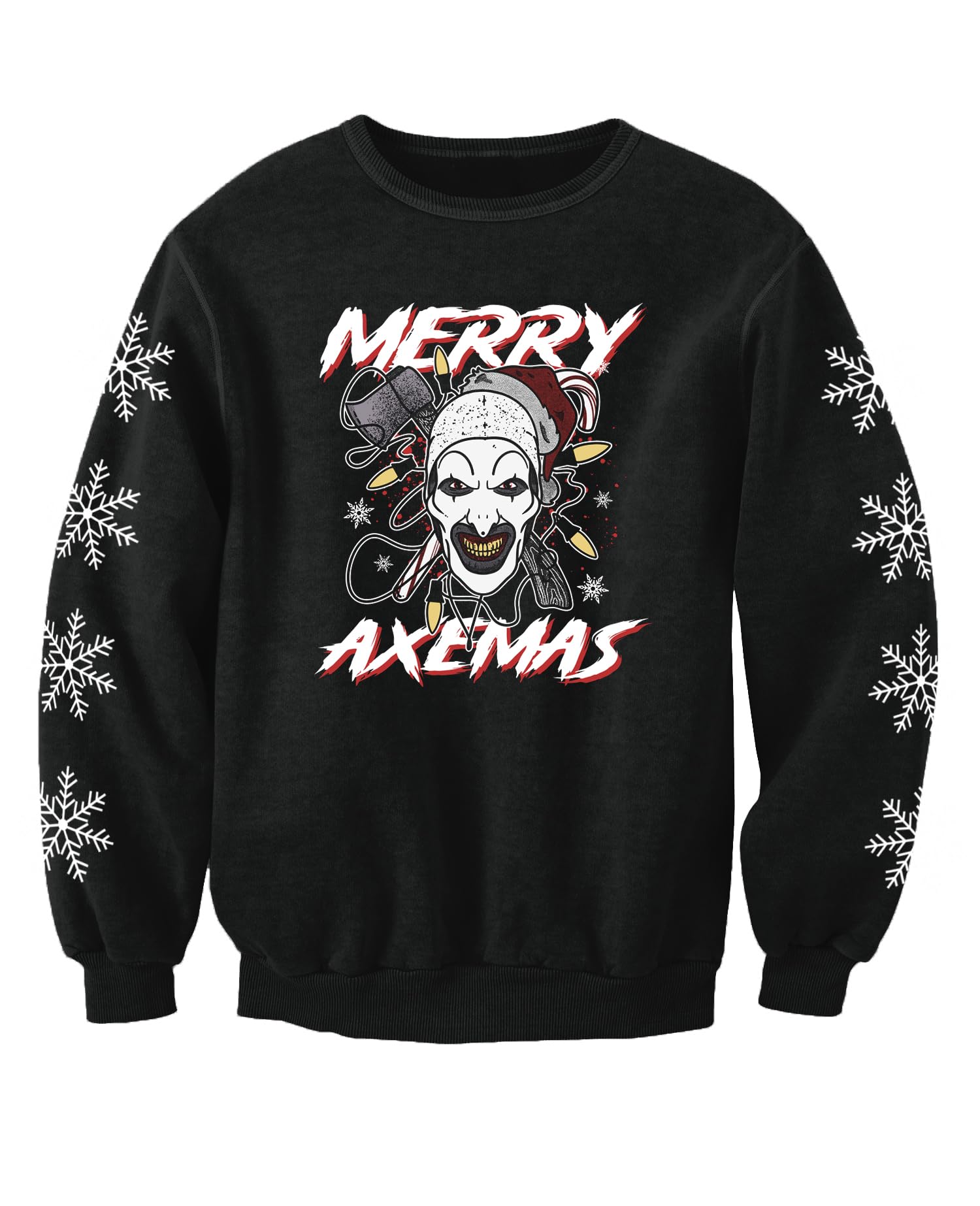 Axemas Terror Horror Clown Movie Inspired Christmas Jumper Sweatshirt (UK, Alpha, XL, Regular, Regular) Black