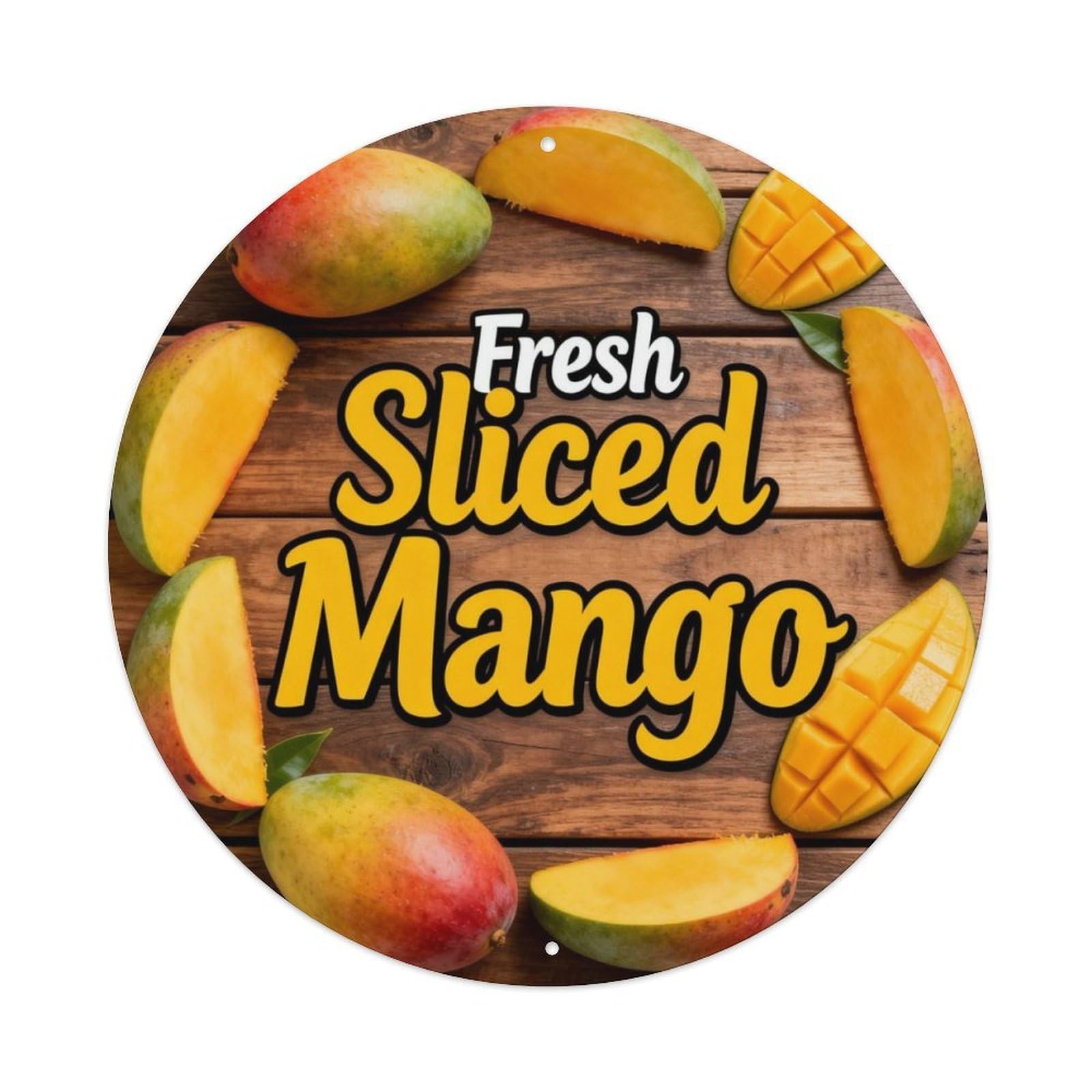 Fresh Sliced Mango Metal Tin Sign Plaque
