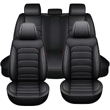 Car Seat Cover Fit for Fiat Panda Strada UNO Viaggio Ottimo, Soft, Waterproof, Seat Covers PU Leather,Wear-Resistant,Full Set 5-Seater,UniversalBlack