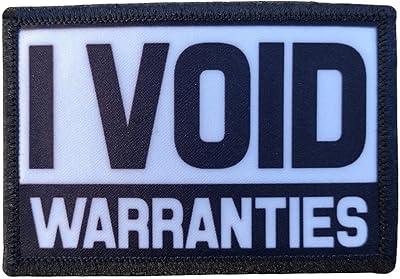 I Void Warranties Morale Patch Removable Hook and Loop for Molle Gear, Operator Hat, Rucksack, Pack Bag, Backpack, Made in The USA