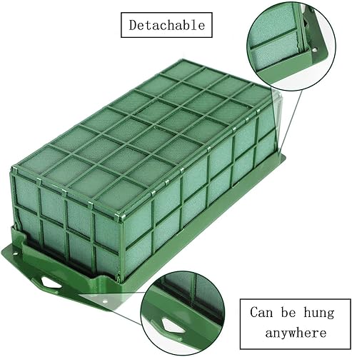 Miniatura 3 de Jaula de espuma floral para flores frescas y artificiales, 2 bloques de espuma florales húmedos y secos para bodas, cumpleaños y decoraciones de