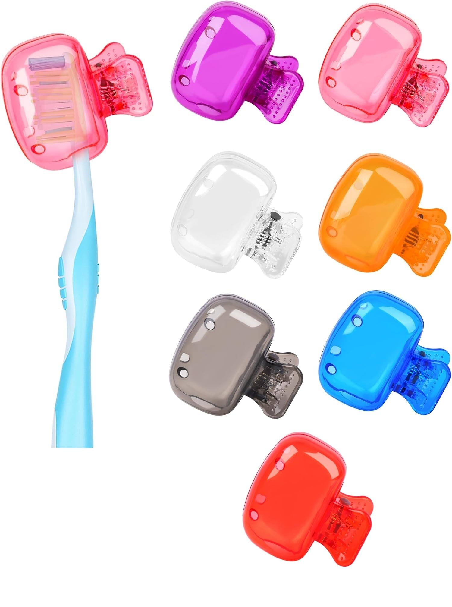 Gadget Deals 7pc- Toothbrush Cover case | Toothbrush Cover | Toothbrush case | Toothbrush Cap -Portable Travel Brush Protector -Easy Carrying, Bathroom, Camping, Work (Multicolor)-image-10