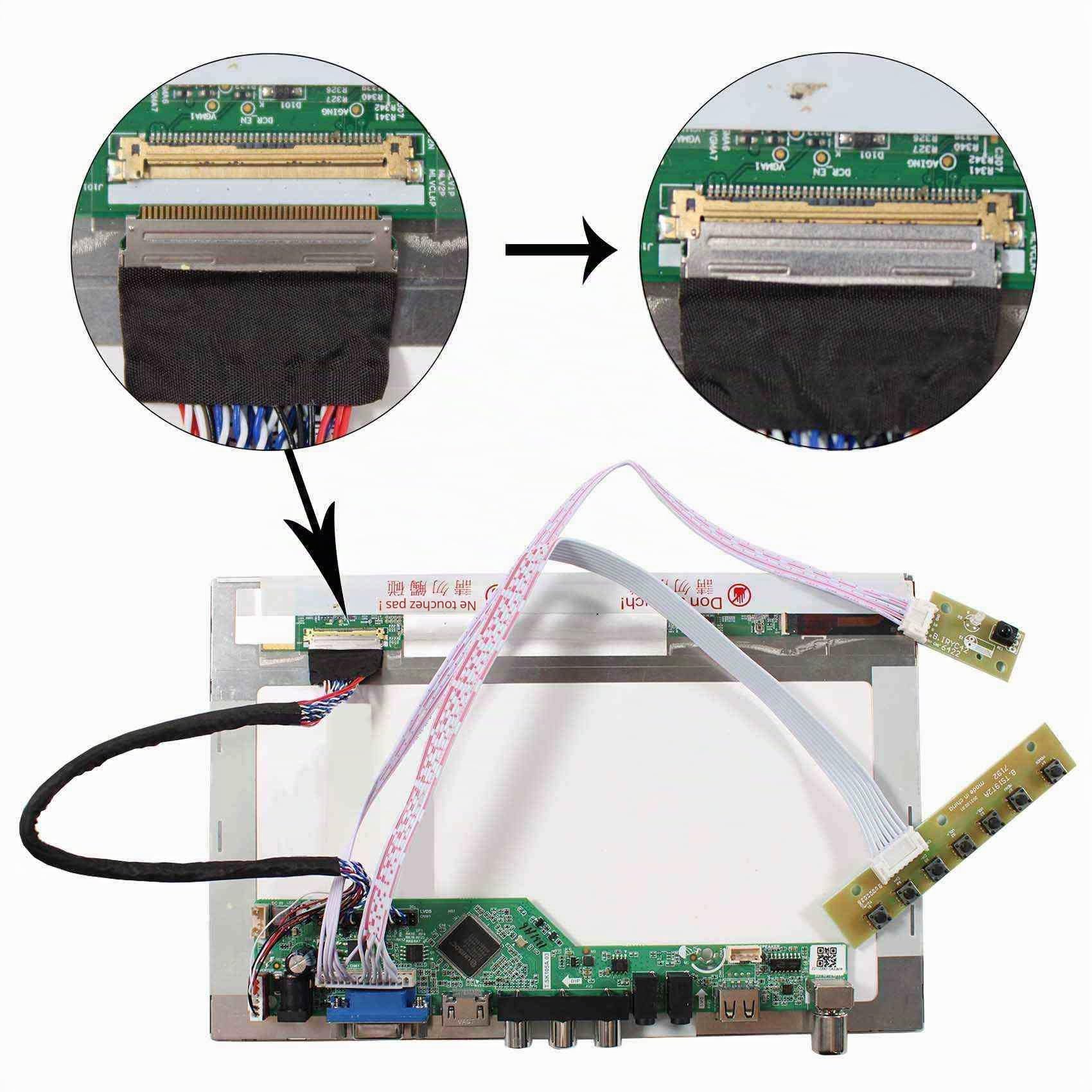 VSDISPLAY Carte Contrôleur H/D VGA USB 40Pin pour 17.3" 1600x900 | LP173WD1 B173RW01 LTN173KT01-A01 N173FGE-L21 N17306-L02 LVDs WLED Écran LCD