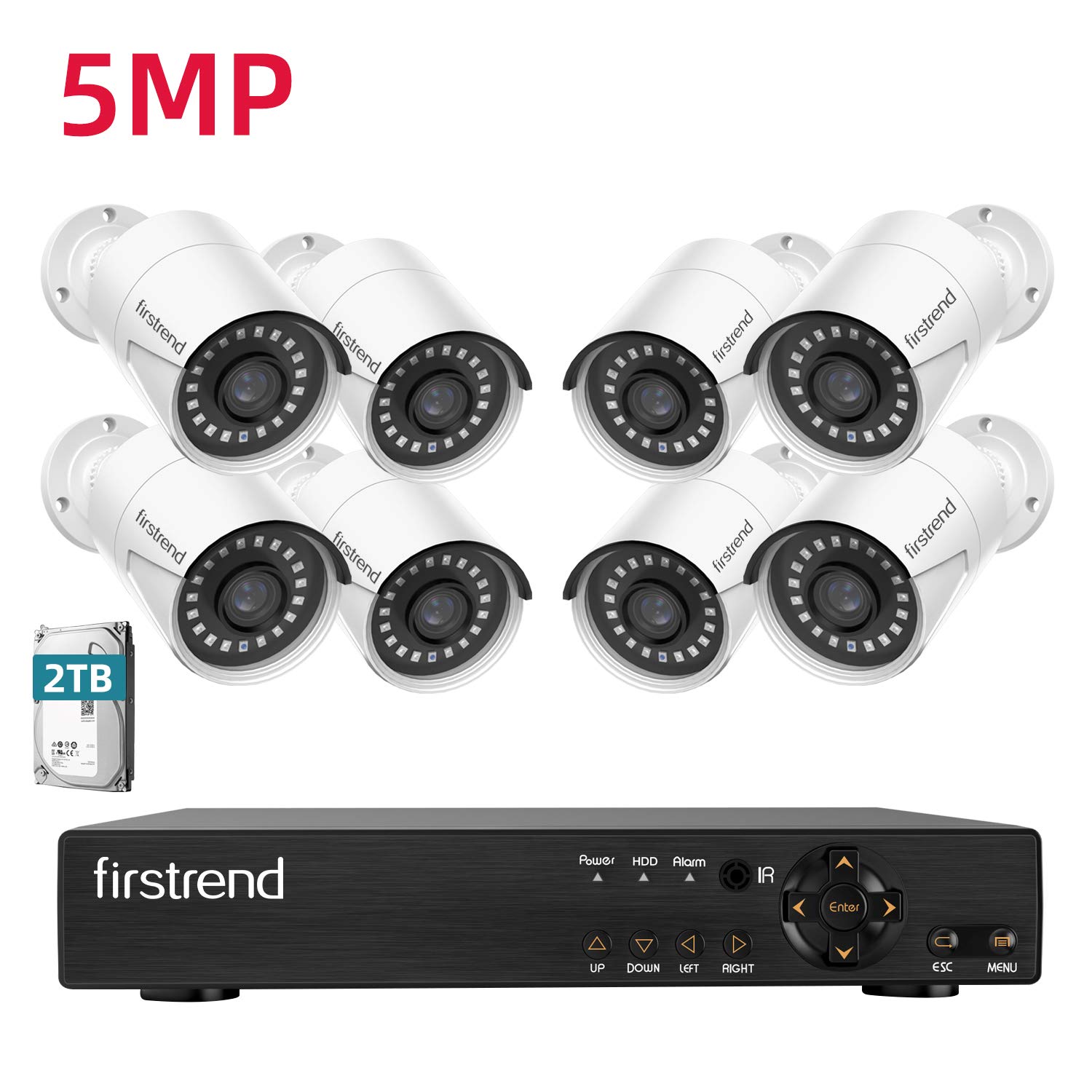 Wired Security Camera System Firstrend 5mp Wired Home Surveillance ...