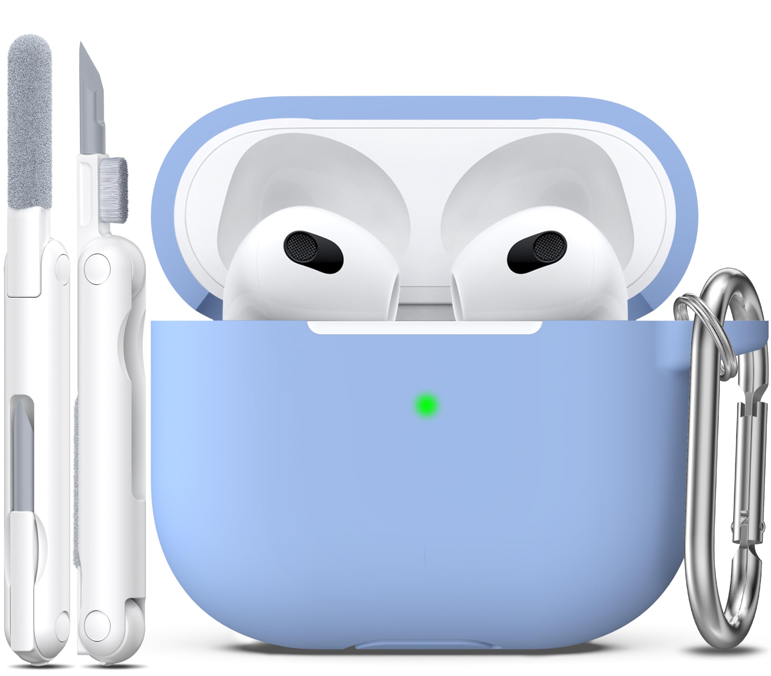 R-fun Funda para AirPods 4 con Kit de Limpieza, Case de Silicona Suave con Llavero, Funda Protectora Completa para Hombres y Mujeres, Compatible con Apple Latest Airpods 4th, Rojo — view 14