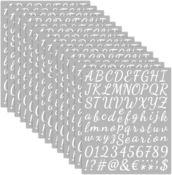 14 Sheets 1176 Pieces Self Adhesive Vinyl Letter Stickers for
