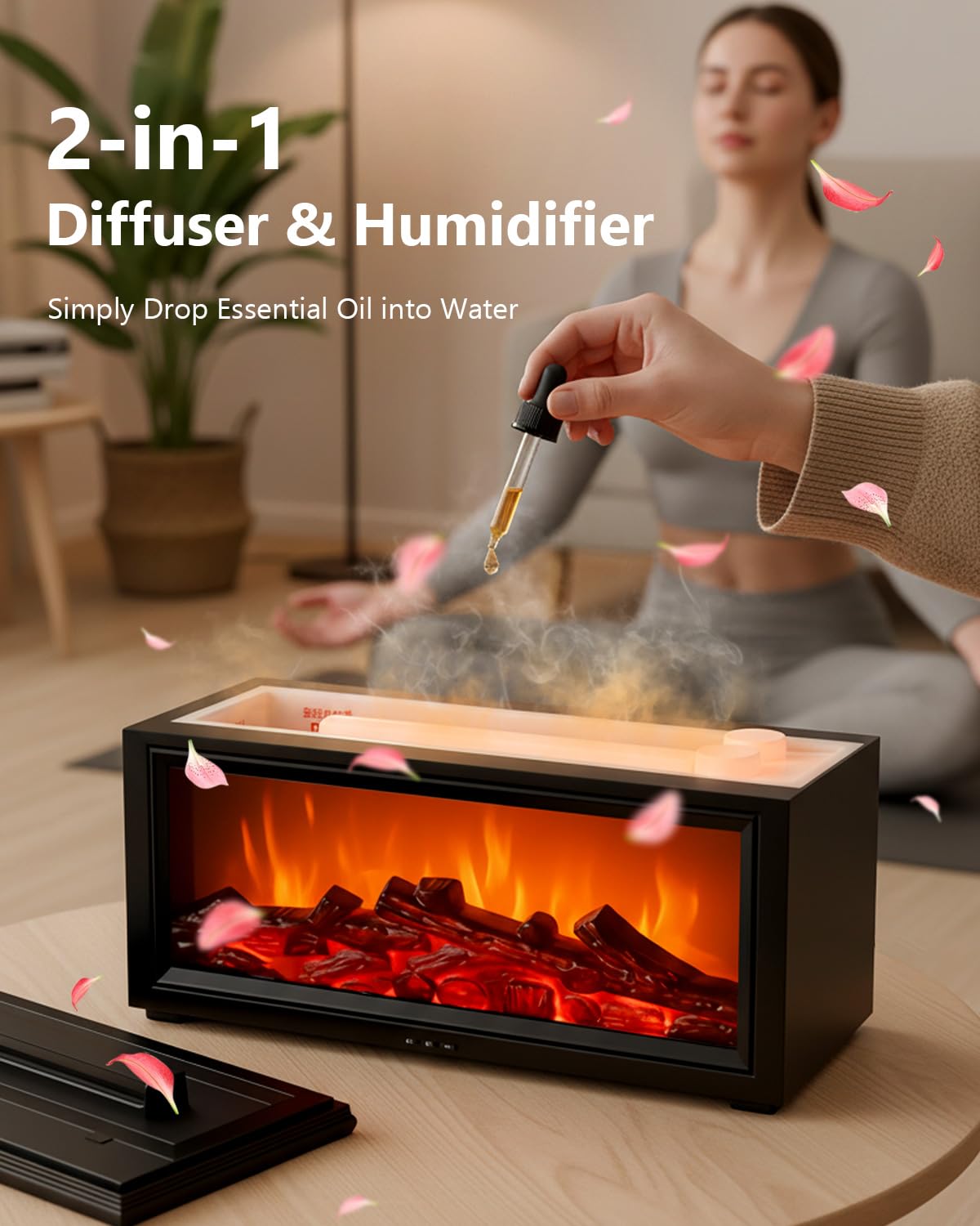 Amazon.com: Essential Oil Diffuser, 7-Color Fireplace Fire Flame