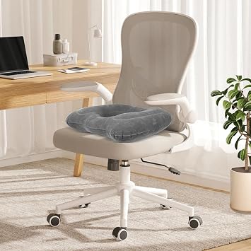 Inflatable Seat Cushion, Donut Pillow for Hemorrhoids, Portable Donut Pillow, Ring Cushions with Non-Woven Storage Bag for Pressure Relief for Low Back Pain Hemorrhoids(Gray)