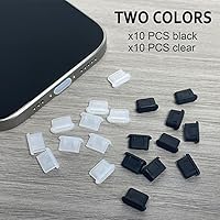 Vista 4 de Enchufe antipolvo USB C, paquete de 20 cubiertas de silicona para puerto USB C, cubierta protectora de puerto de carga tipo C para iPhone Ari, serie