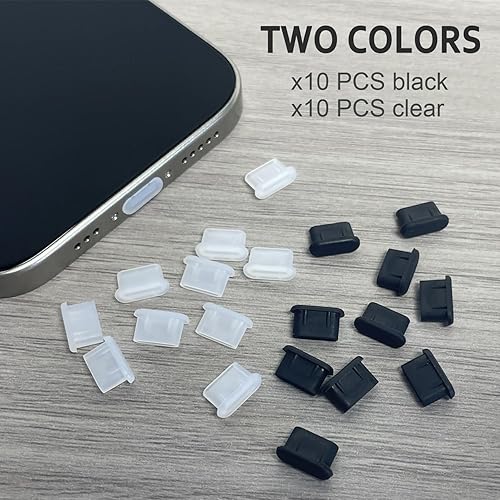 Miniatura 4 de Enchufe antipolvo USB C, paquete de 20 cubiertas de silicona para puerto USB C, cubierta protectora de puerto de carga tipo C para iPhone Ari, serie