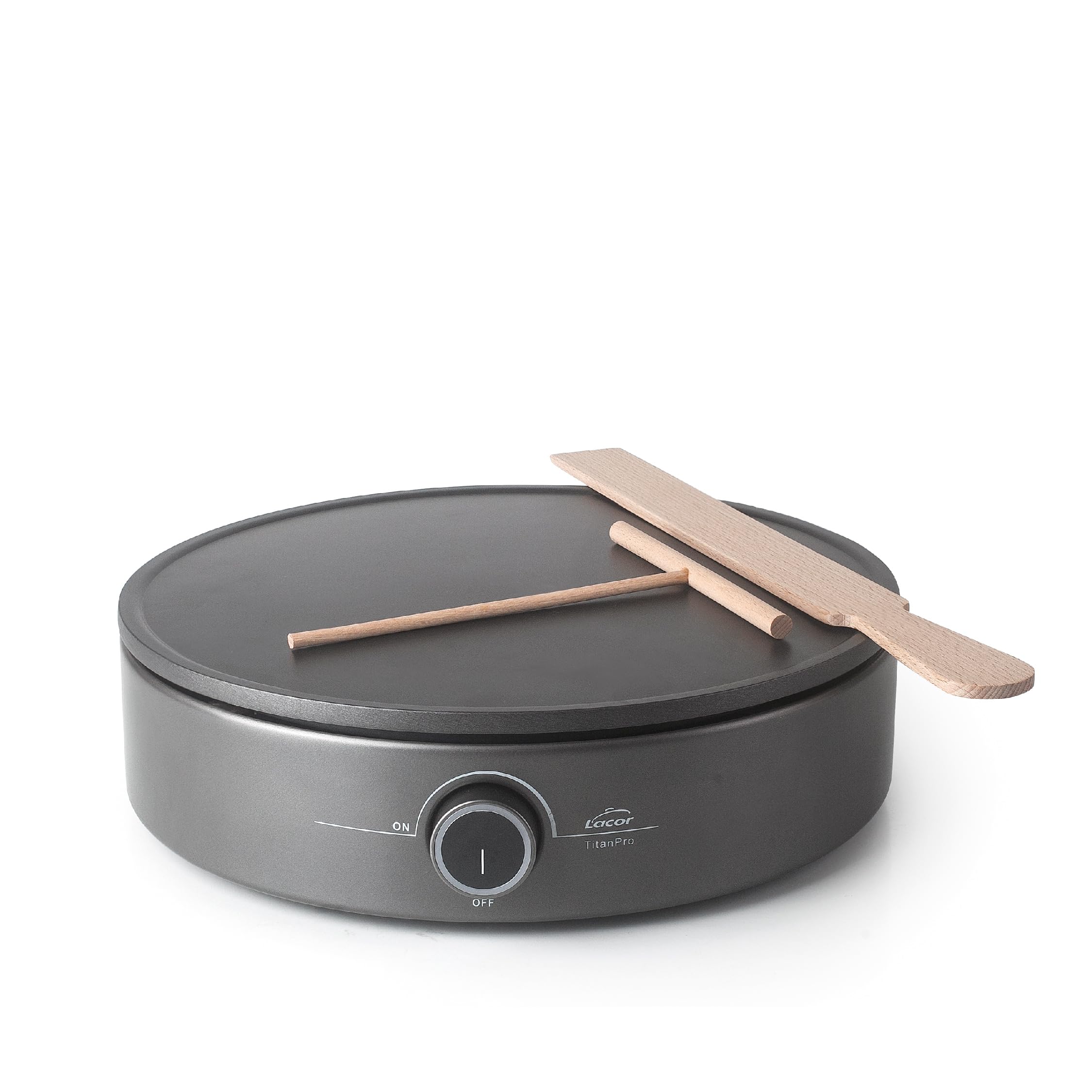 Lacor Crepe Elettrico 1500W - Piastra Ø33 Cm Antiaderente ECO, Con Termostato Regolabile E Accessori Legno - Foto 4