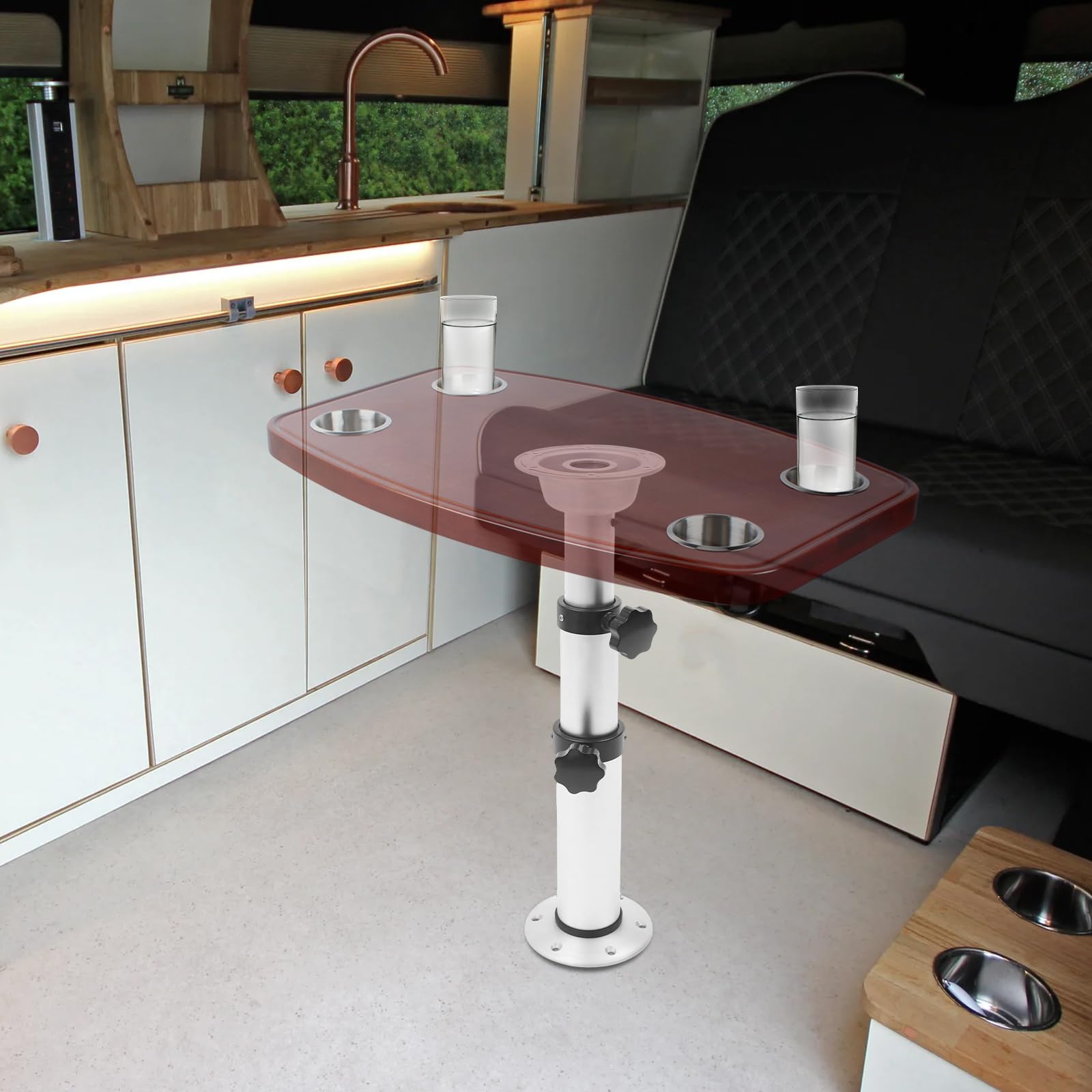 Adjustable Table Pedestal Detachable, Adjustable Height Table Leg, Thickened Trays, Knob, 16.9-29.1 inch, for Caravan, Motorhome, Marine Boat, Yacht