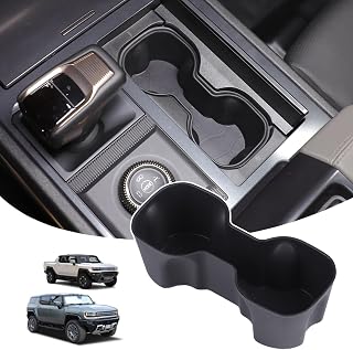 Center Console Cup Holder Inserts for Hummer EV Accessories Non-Slip&Dust TPE Car Interior Drink Holder Cup Holder Coast Compatible with Hummer EV SUV Pickup 2022-2024 2025 2026 (Black)