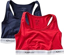 حمالة صدر رياضية قطنية غير مبطنة بظهر متقاطع للنساء من دايس، عبوة من 2 قطعة