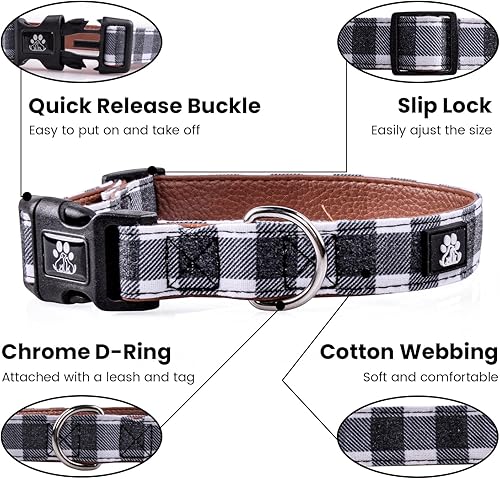 Miniatura 8 de FURRYFECTION Juego de collar y correa reflectante para perro con hebilla de liberación rápida, acolchado con collar de nailon ajustable de neopreno