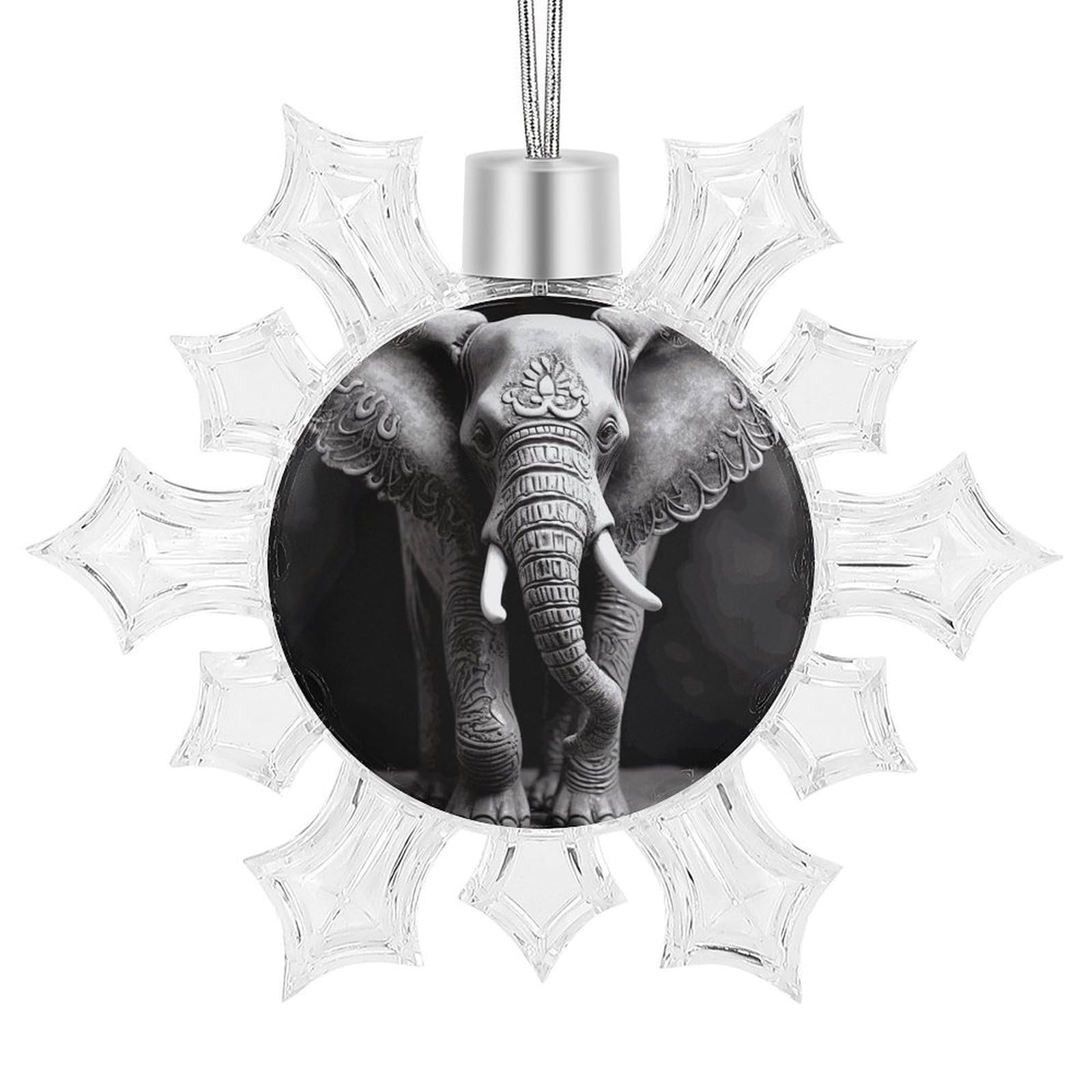 Gray Elephant Snowflake Ornaments Cute Snowflake Pendant Exquisite Christmas Tree Ornaments for Christmas Weddings New Year Birthday Holiday Celebration