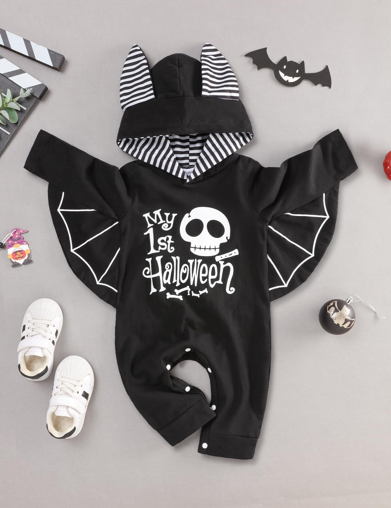 Gavol Baby Boy Clothes Long Sleeve Hoodie Romper Newborn Boy Clothes Black Fall Winter Baby Boy Outfits 9-12 Months