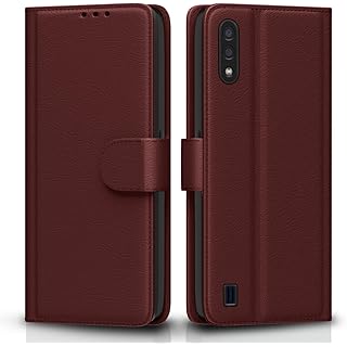 Pikkme Galaxy M01 Flip Case Leather Wallet - Brown