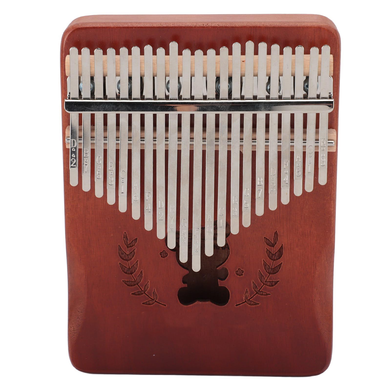 Naroote Piano de Pulgar de 21 Teclas, Diseño Esculpido Cómodo Martillo de Afinación Kalimba de Madera Construcción Estable para Tocar y Entretenerse Todos los Días (café degradado)