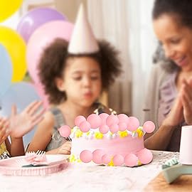 Gyufise 30Pcs Balls Cake Topper DIY Cake Insert Toppers Ball Cake Picks Cupcake Topper for Birthday Party Baby Shower Wedding Cake Decoration Pink