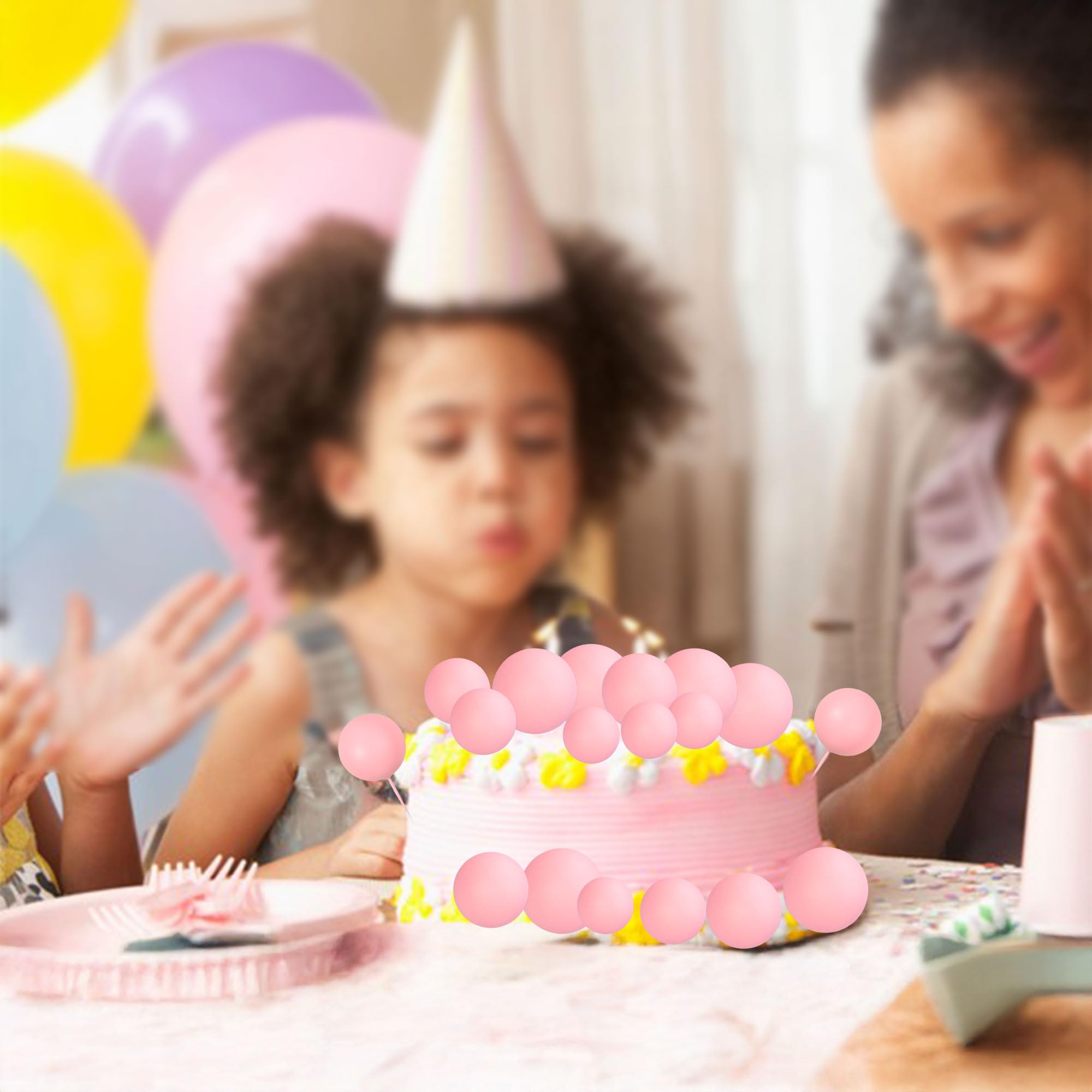 30 Palline Per Torte Fai Da Te: Topper Per Cupcake E Torte (Rosa, Bianco, Rosa Acceso) Per Compleanni E Matrimoni - 2