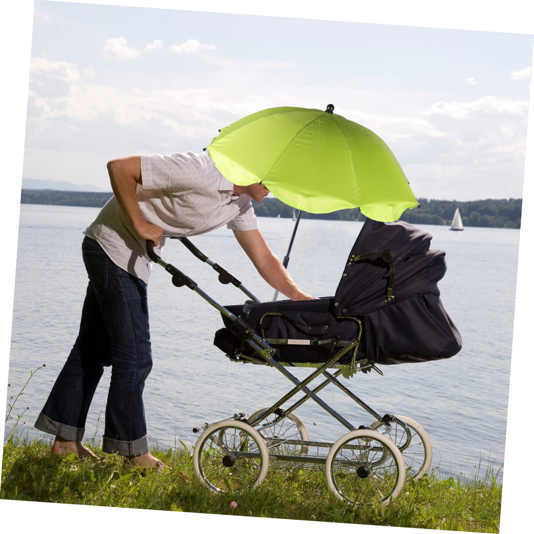 BESTonZON 2stücke Babywagen Mit Uv-schutz Verstellbare Halterung Für Kinderwagen Strand Und -sonnenschutz Langlebig Und Hitzereflectierend