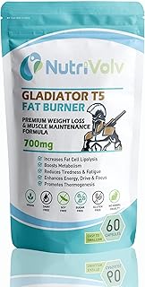 NutriVolv Gladiator T5 Maximum Strength Weight Loss Pills That Work Fast, Keto Shred Fat Burning Pills wit Kola Nut, Green Tea, Acai Berry & Caffeine | Thermogenic | 60 Capsules