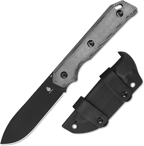 Kizer Begleiter Cuchillo de hoja fija 3,78 pulgadas D2 Hoja Acero Negro Micarta Mango 1045C1