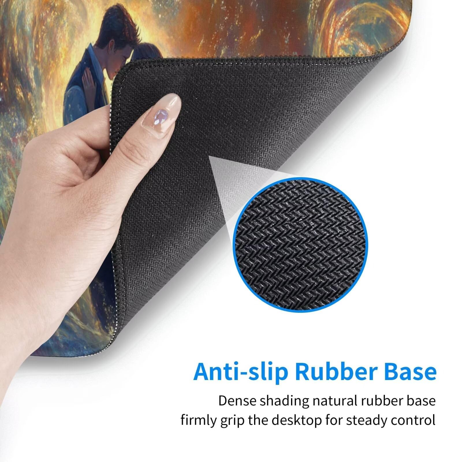 Żółta podkładka pod mysz XXL Para na biurko 1600 x 800 x 3 mm zmywalna podkładka do gier na laptopa, z antypoślizgową gumową podstawą do gier, PC, personelu biurowego Y1219