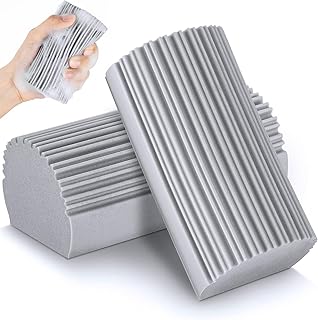 YFUIF 2-Pack Damp Clean Duster Sponge, Magic Eraser Sponge Baseboard Cleaner Tool, Dusters for Cleaning Blinds, Glass, Ven...