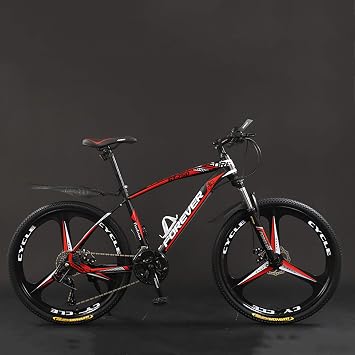 Mens Mountain Bike 26" Full Suspension Mountain Bike Cross Bike High Carbon Steel Frame 150K Road Dirt Bike with 3 Cutter Wheels